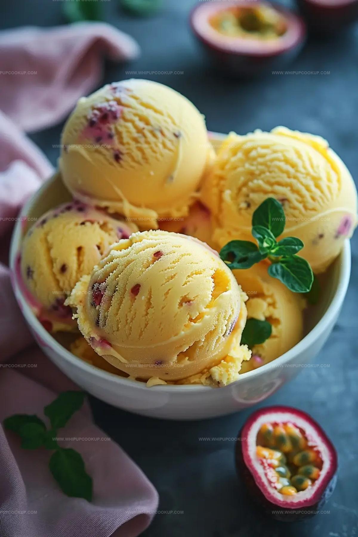 Homemade Passion Fruit Ice Cream Recipe
