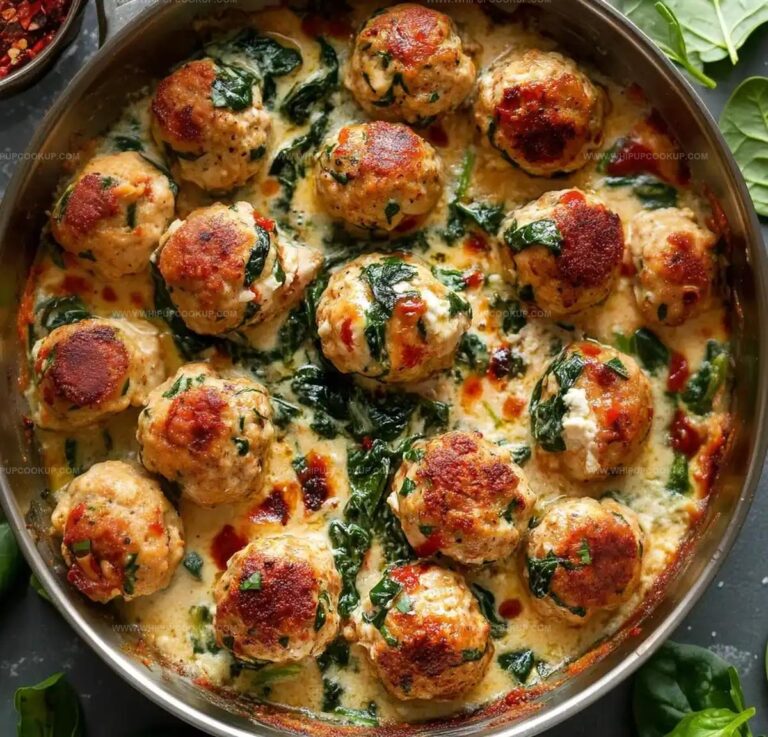Baked Chicken Ricotta Meatballs with Spinach Recipe