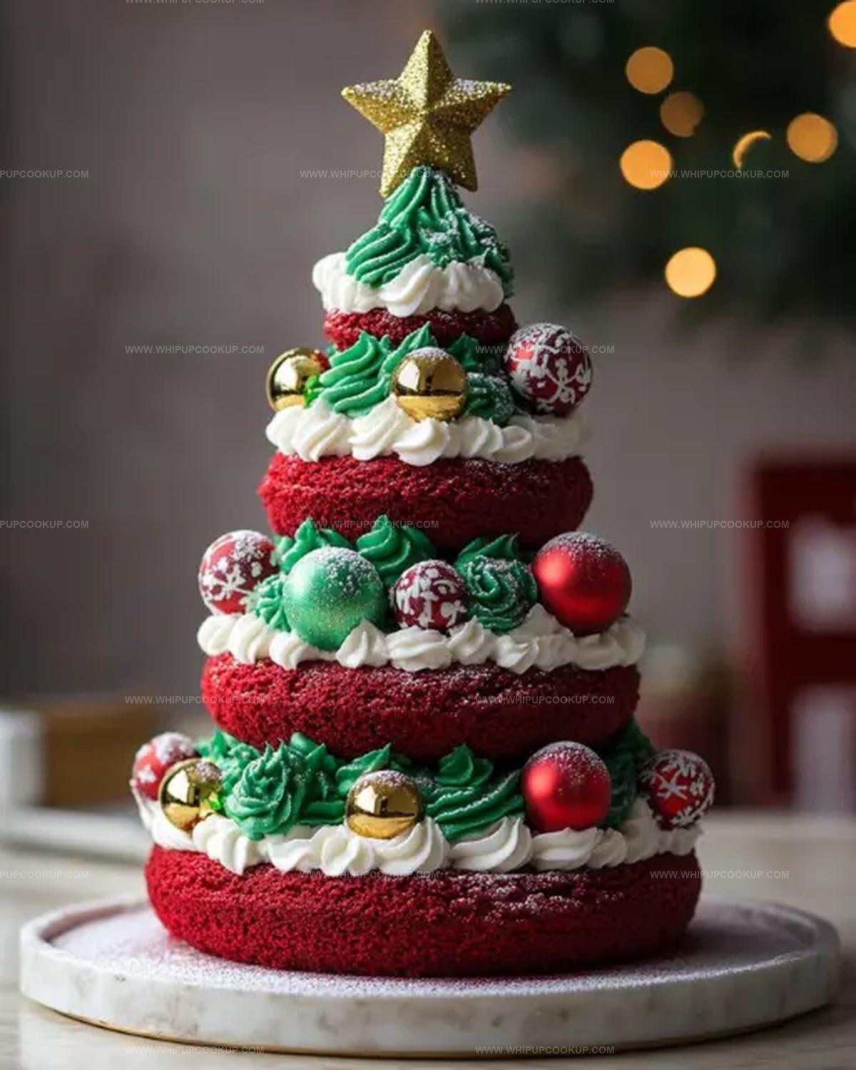 Red Velvet Christmas Tree Cake Recipe