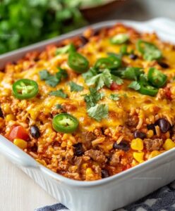 Beef Enchilada Casserole With Rice Recipe