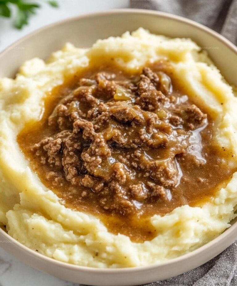 Comforting Ground Beef And Gravy Over Mashed Potatoes Recipe