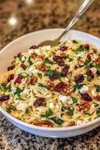 Ricotta and Cranberry Orzo with Lemon Vinaigrette Recipe