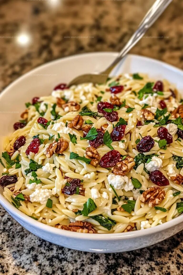 Ricotta and Cranberry Orzo with Lemon Vinaigrette Recipe