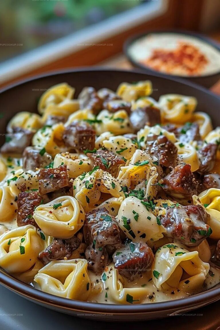 Cheesesteak Tortellini In Rich Provolone Sauce Recipe