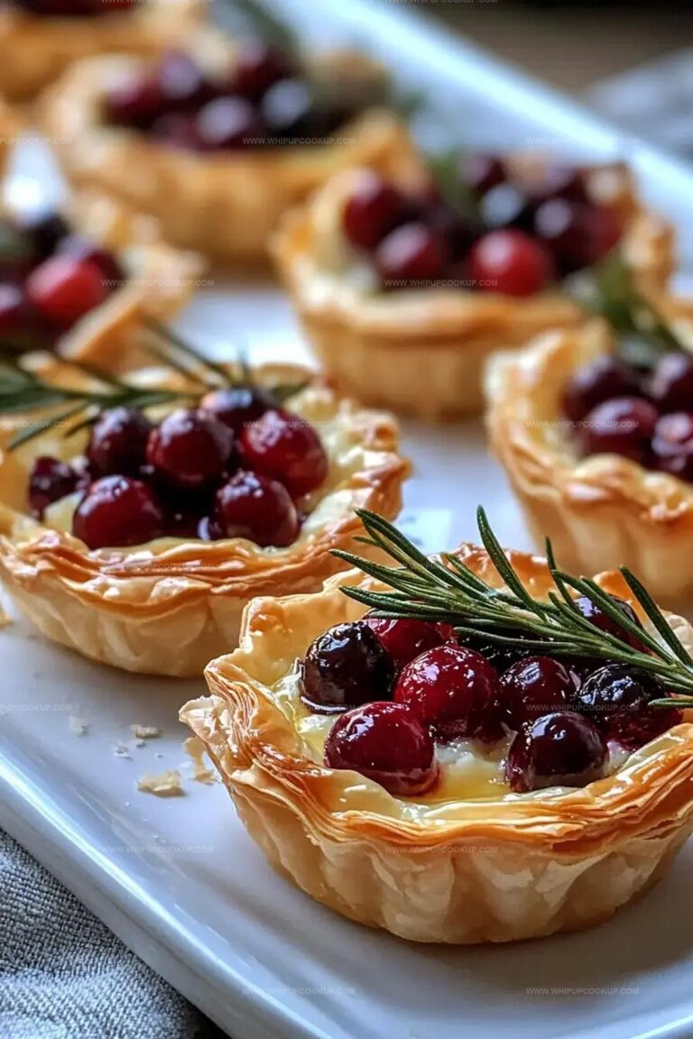 Mini Cranberry Brie Phyllo Tarts Recipe