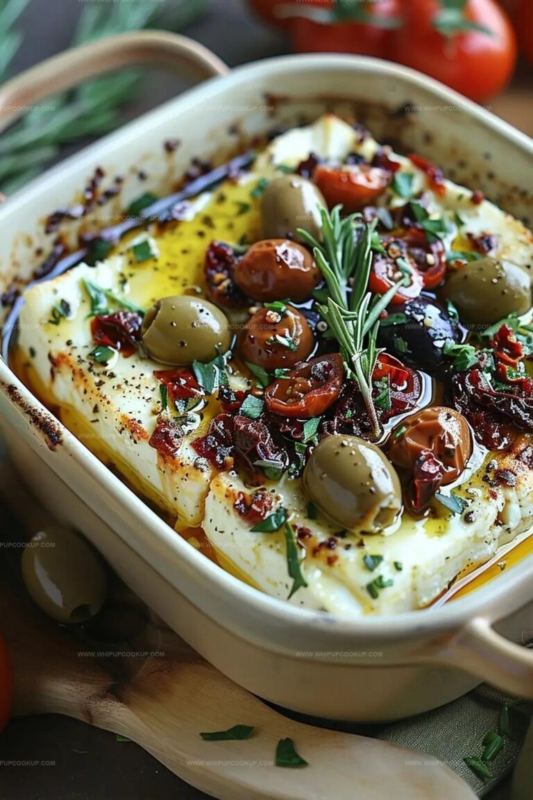 Baked Feta With Olives & Sun-Dried Tomatoes Recipe