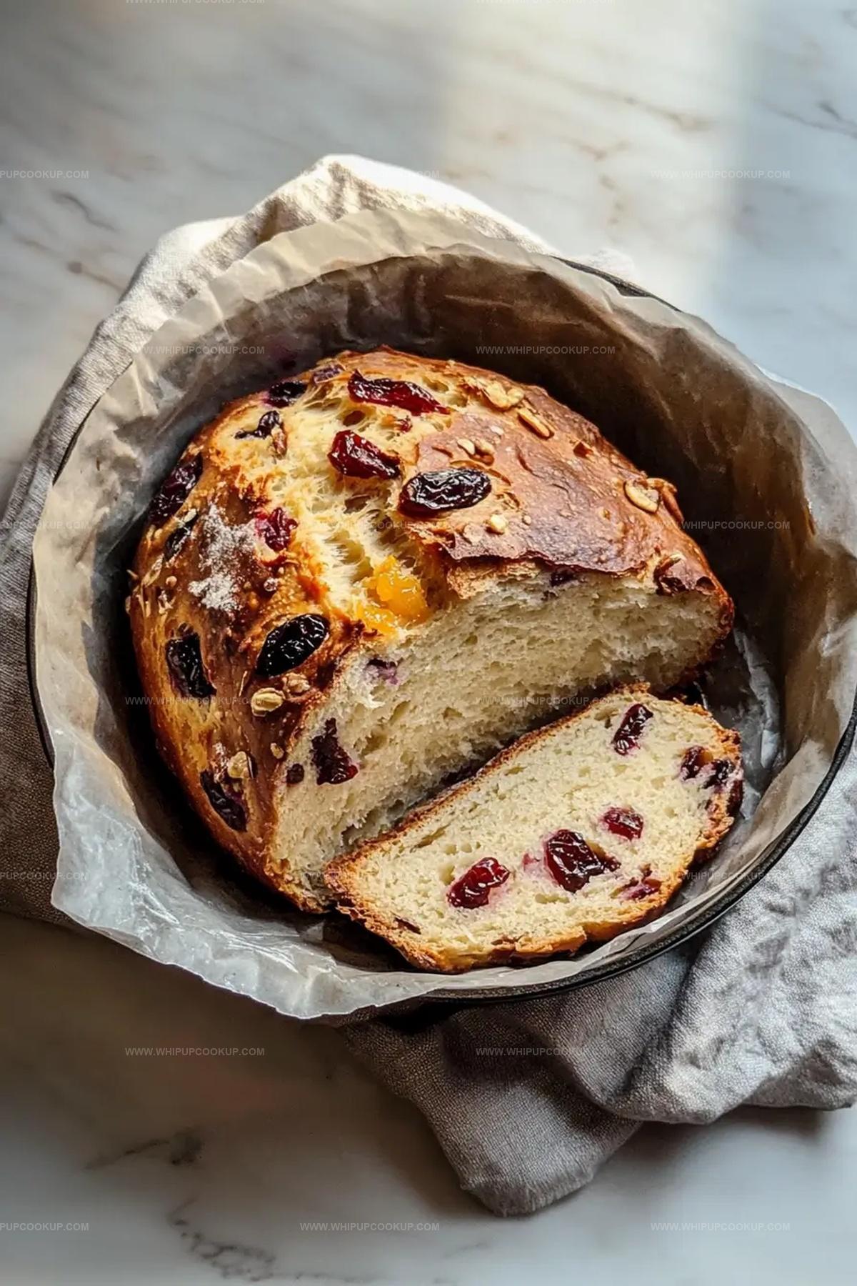 No-Knead Cranberry Nut Bread Recipe