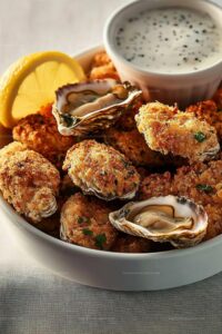 Crispy Oven-Baked Oysters with Jalapeno Mayonnaise Recipe