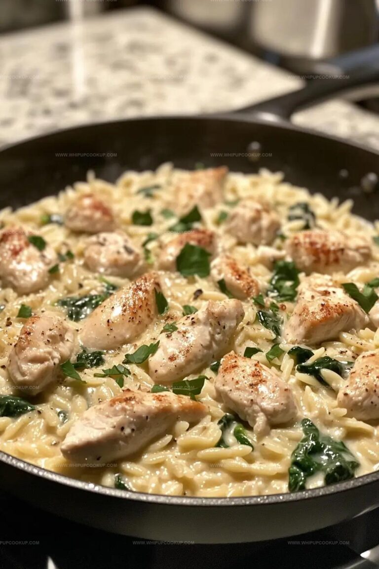 Creamy Ricotta Chicken and Orzo Skillet Recipe