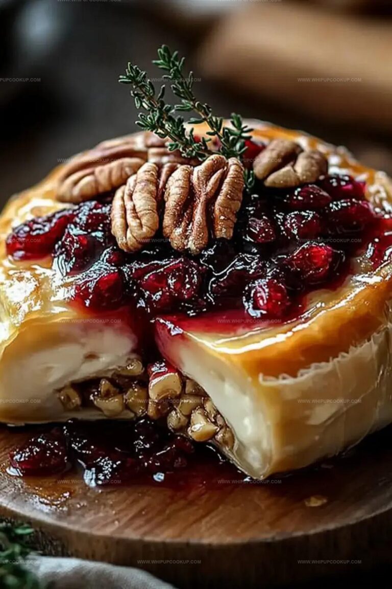 Baked Brie With Puff Pastry, Cranberry-Pepper Jelly, And Pecans Recipe