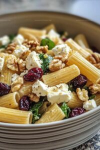 Feta & Cranberry Rigatoni Salad with Lemon Vinaigrette Recipe
