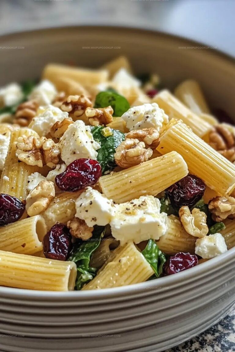 Feta & Cranberry Rigatoni Salad with Lemon Vinaigrette Recipe