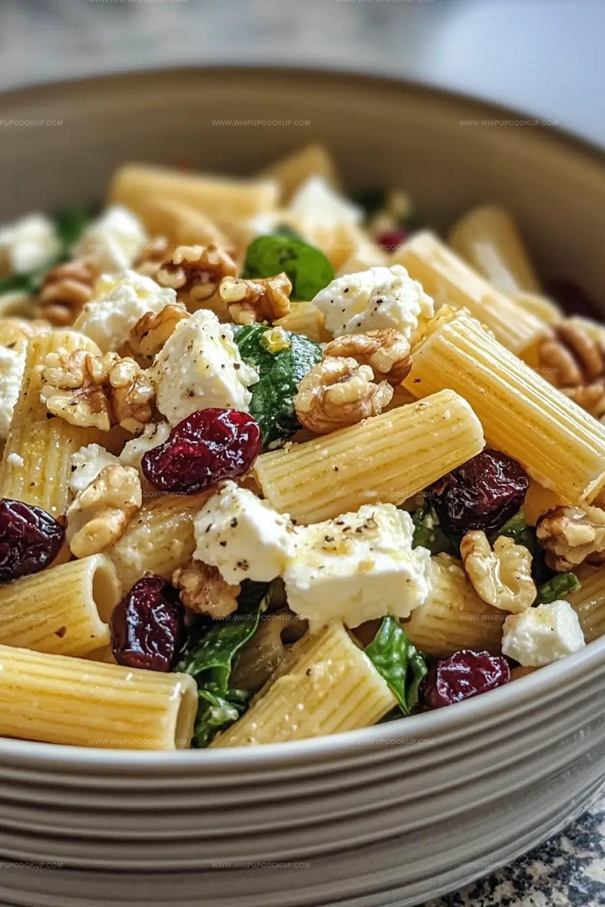 Feta & Cranberry Rigatoni Salad with Lemon Vinaigrette Recipe