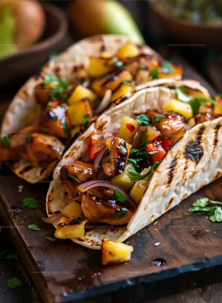 Teriyaki Chicken Tacos with Grilled Pineapple Pear Salsa Recipe