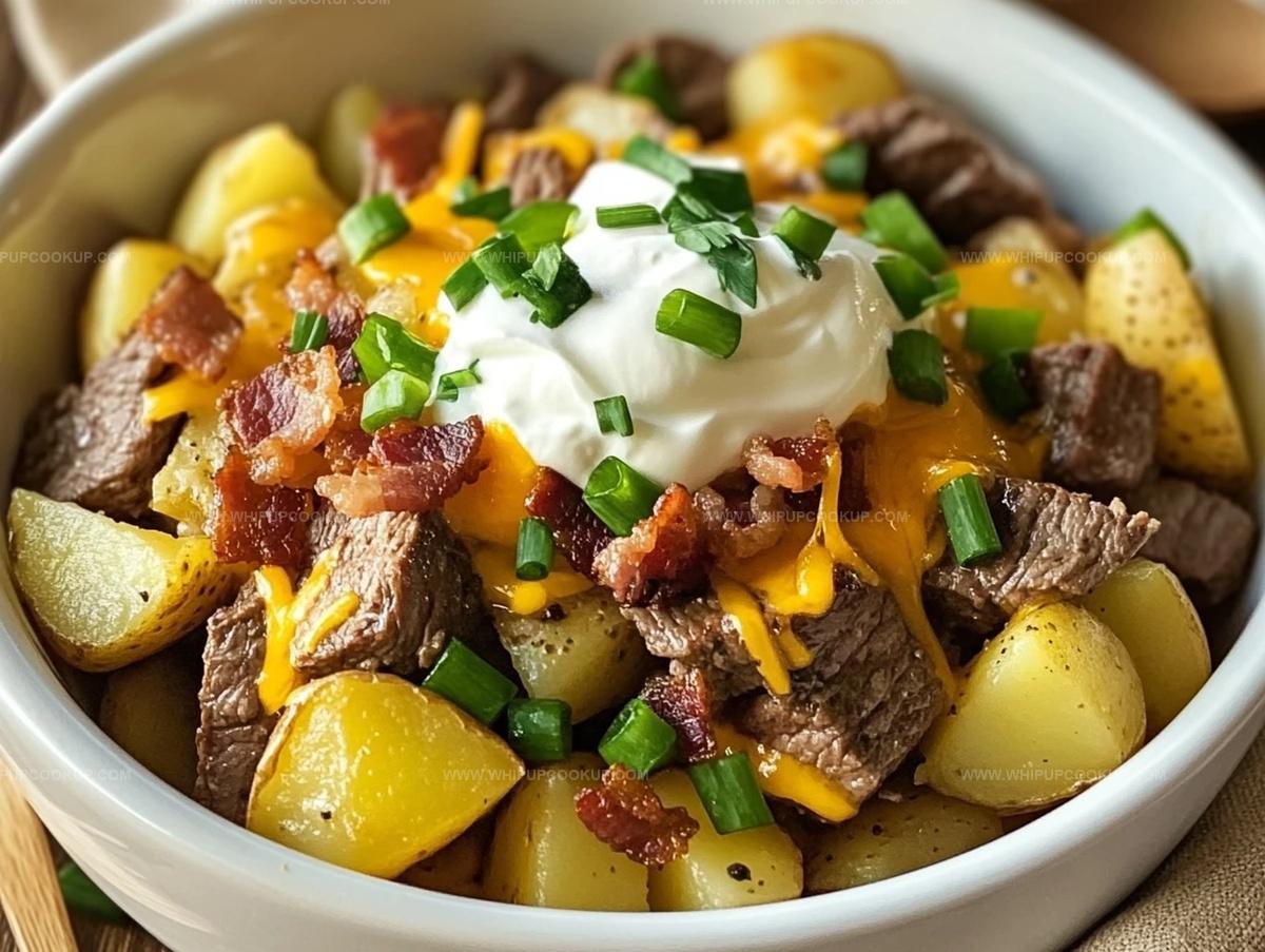Crockpot Loaded Steak And Potato Bake Recipe
