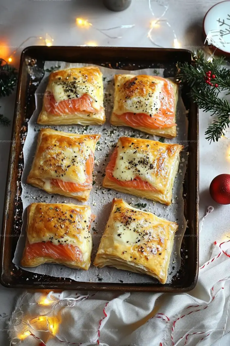 Christmas Smoked Salmon & Cheese Puff Pastry Pockets Recipe