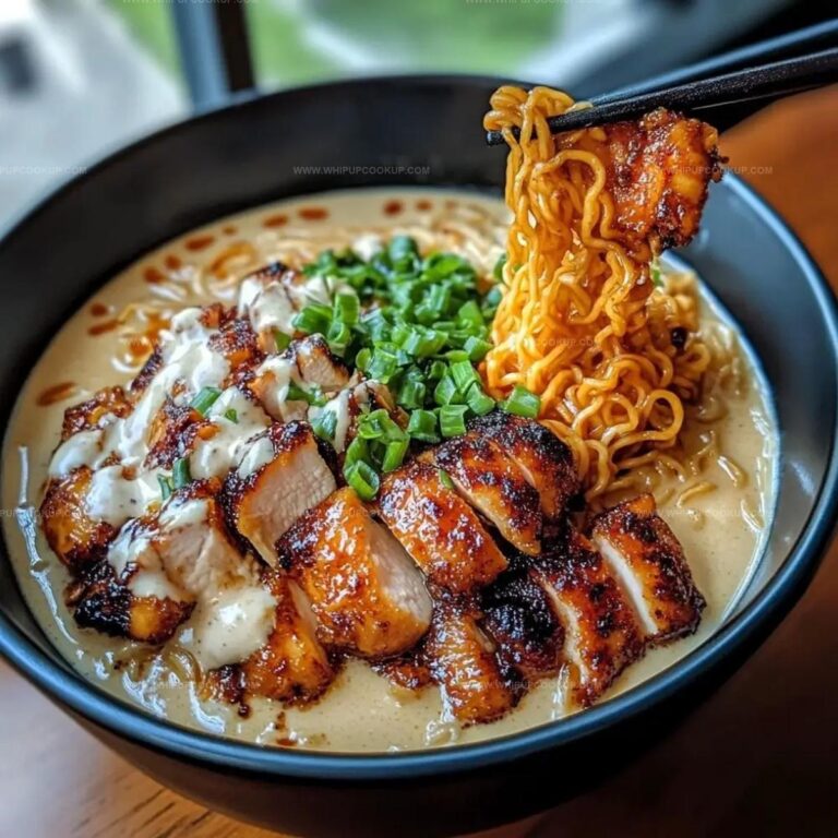 Fiery Chicken Ramen with Creamy Garlic Sauce Recipe
