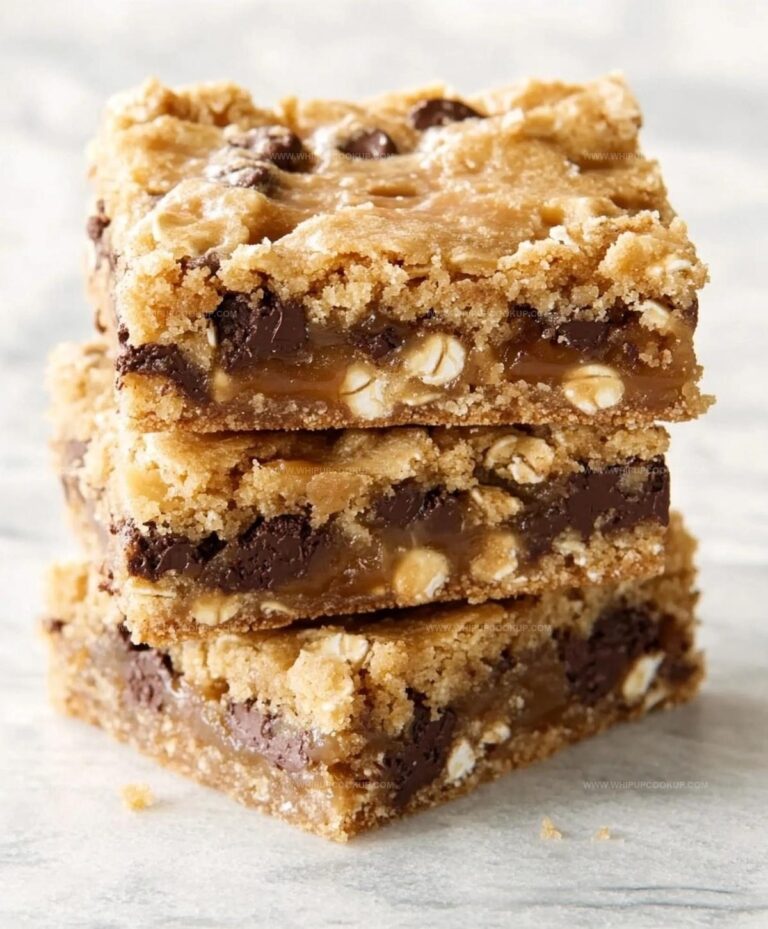 Salted Caramel Chocolate Chip Oat Cookie Bars Recipe