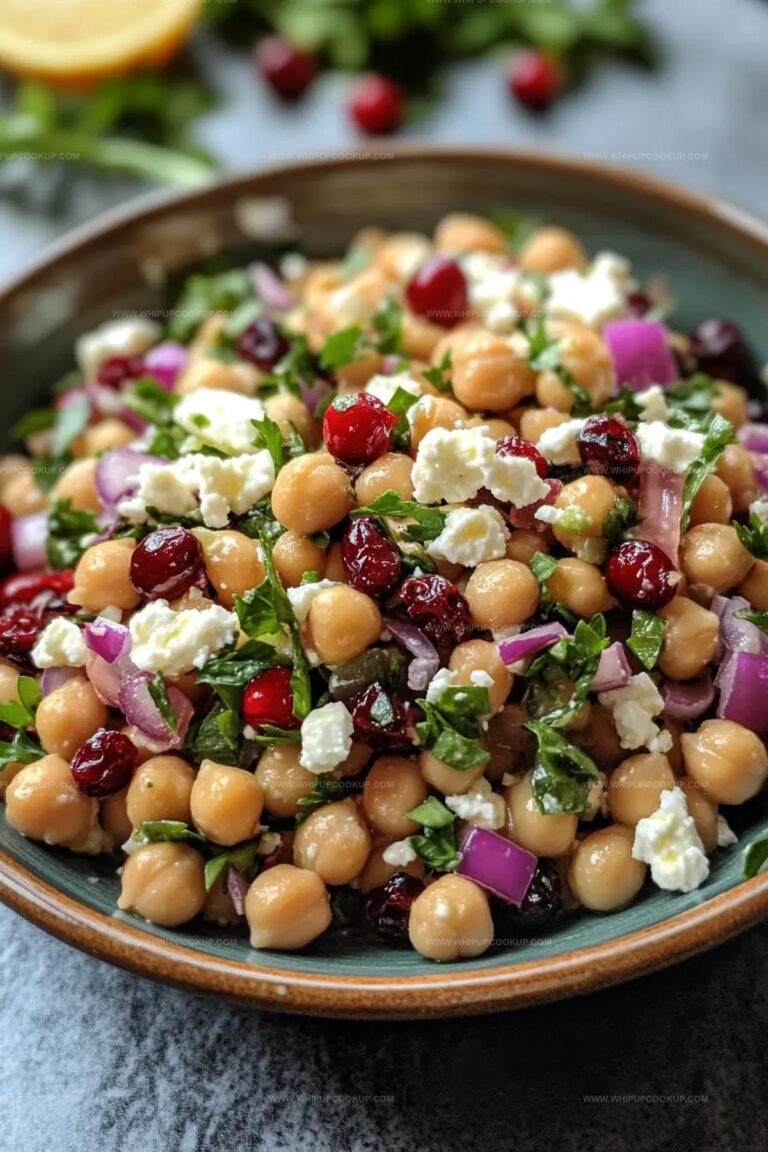 Feta and Cranberry Chickpeas with Lemon Vinaigrette Recipe