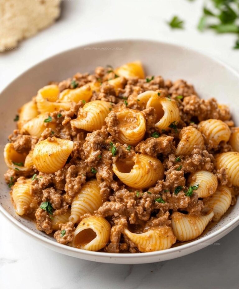 Easy Creamy Beef And Shells Recipe