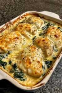 Creamy Spinach Artichoke Chicken Bake Recipe