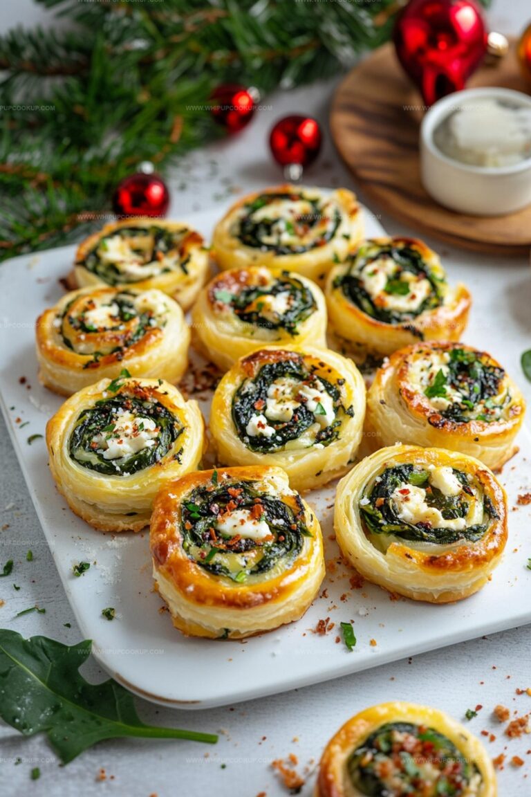 Christmas Spinach Feta Pinwheels Recipe