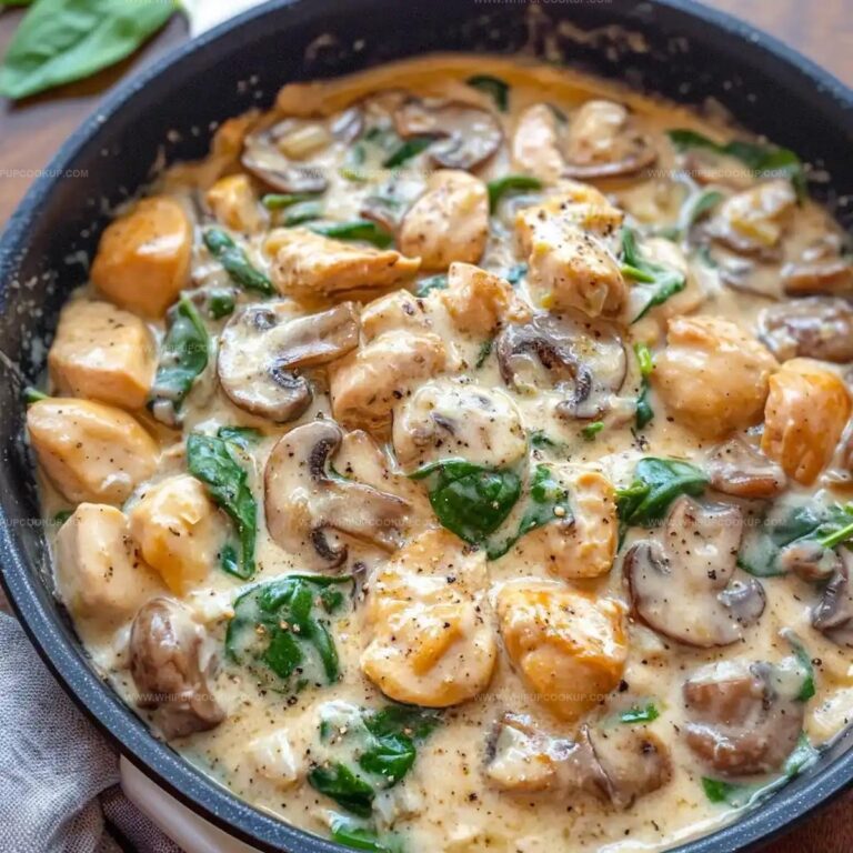 Creamy Chicken Mushroom Spinach Skillet (Easy & Delicious) Recipe