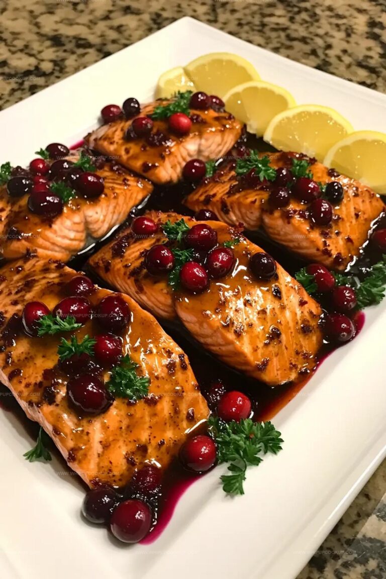 Holiday Glazed Salmon With Cranberries Recipe