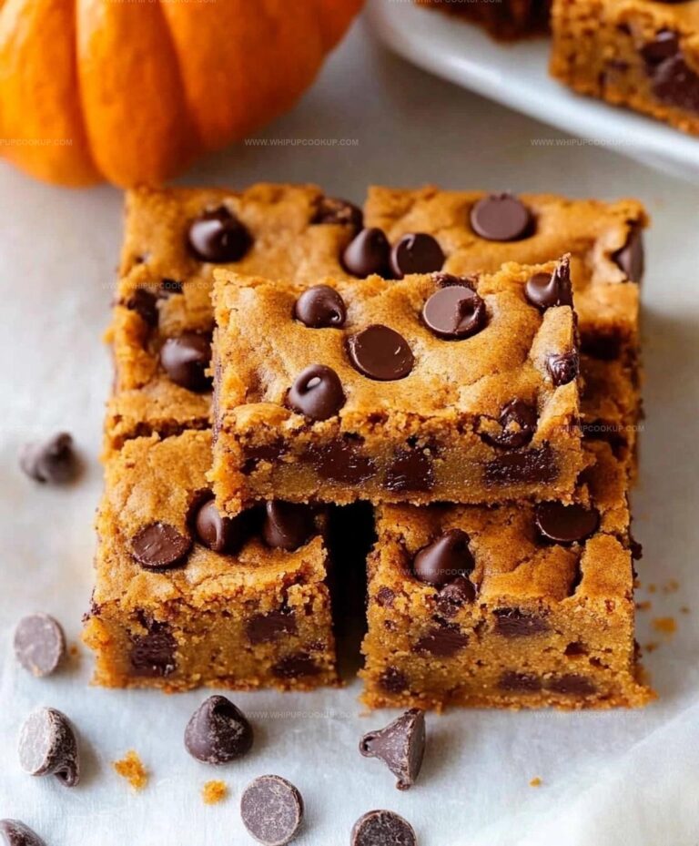 Fudgy Pumpkin Chocolate Chip Bars Recipe