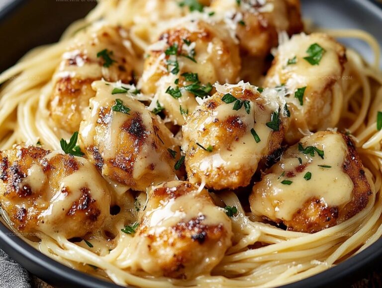 Garlic Butter Chicken Bites With Creamy Parmesan Pasta Recipe
