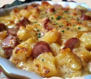 Kielbasa Sausage Cheesy Potato Casserole Recipe