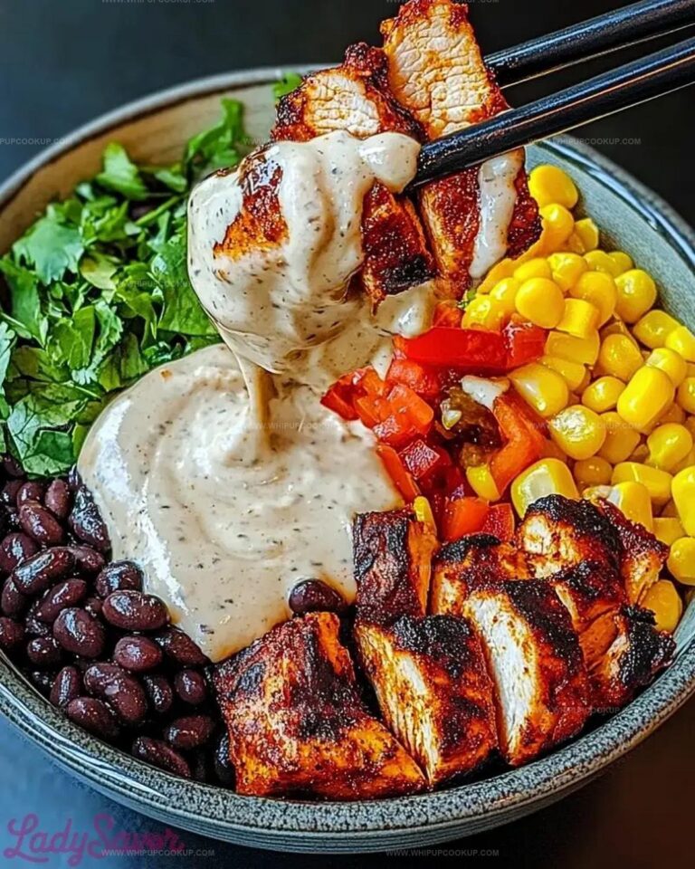 Chipotle Chicken Bowl with Black Beans, Corn, & Creamy Sauce Recipe
