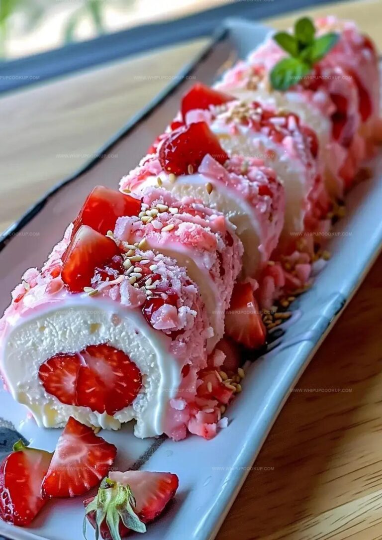 Strawberry Shortcake Cheesecake Dessert Sushi Rolls Recipe