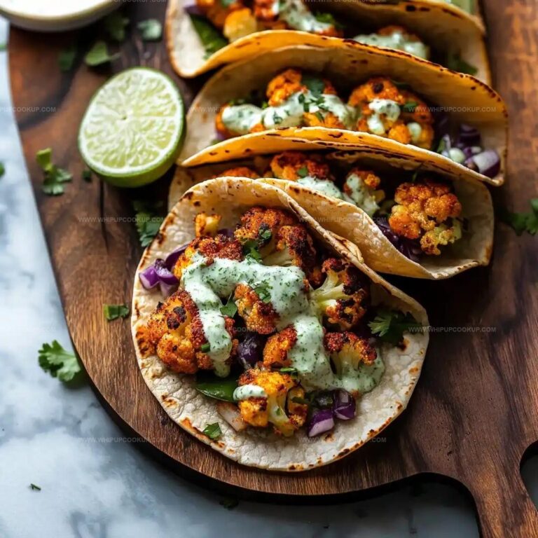 Cauliflower Tacos with Cilantro Lime Crema Recipe