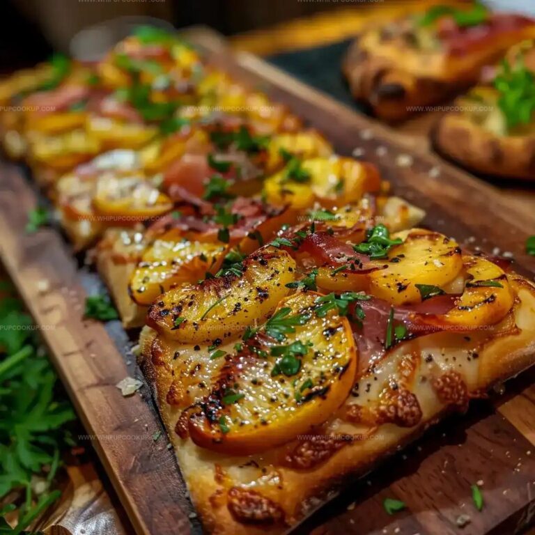 Sweet Grilled Peach and Prosciutto Flatbread Recipe