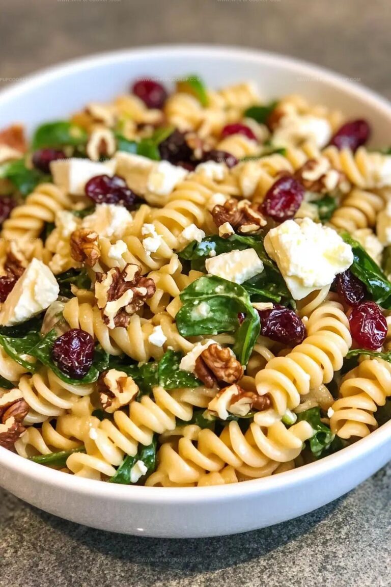 Feta & Cranberry Fusilli Salad with Lemon Vinaigrette Recipe