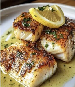 Lemon Garlic Butter Cod with Crispy Skin Recipe