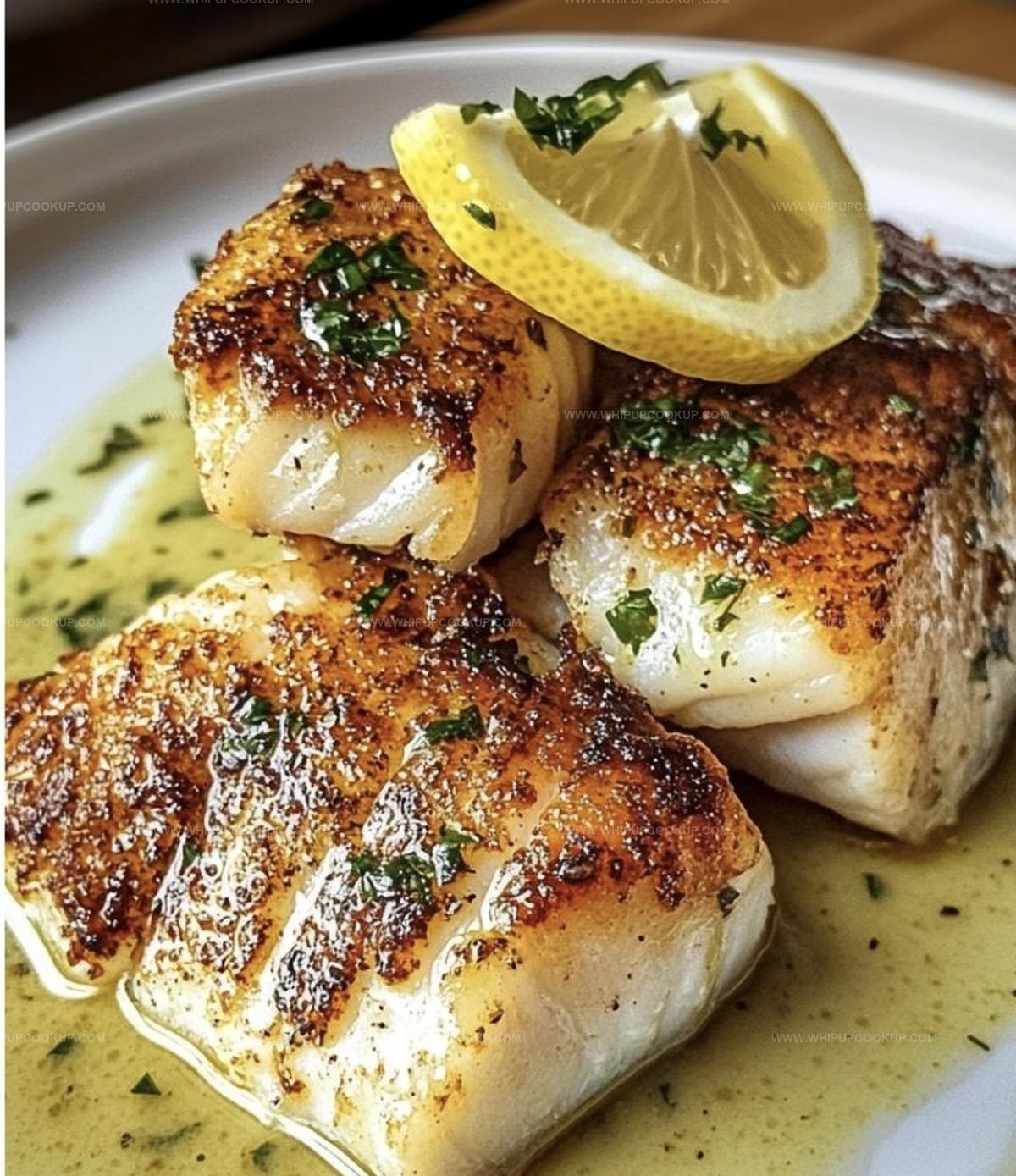Lemon Garlic Butter Cod with Crispy Skin Recipe
