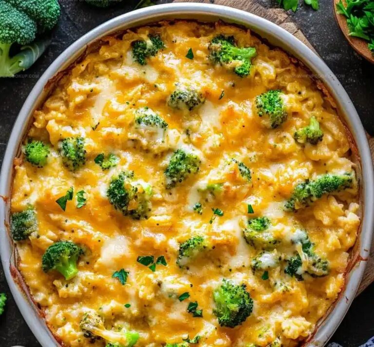 Creamy Chicken Broccoli Rice Cheese Casserole Recipe