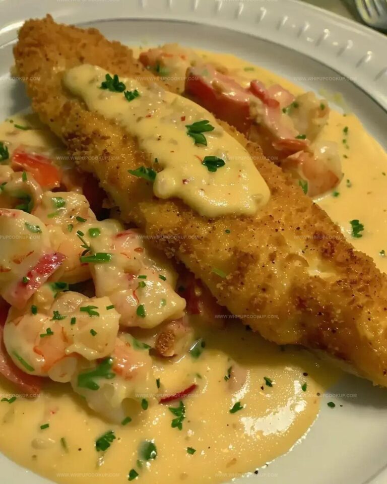 Fried Catfish With Crawfish Au Gratin Sauce Recipe