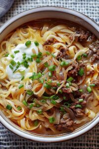 French Onion Beef and Noodles Recipe