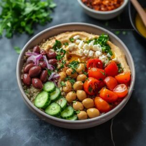 Healthy Mediterranean Hummus Bowl Recipe