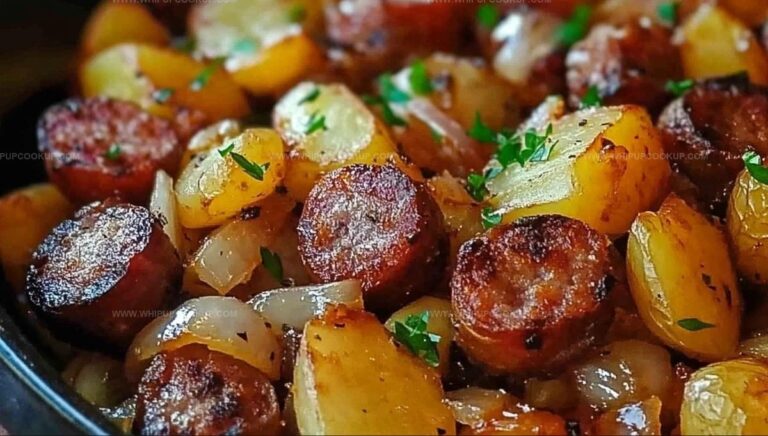 Fried Potatoes Onions And Smoked Polish Sausage Recipe