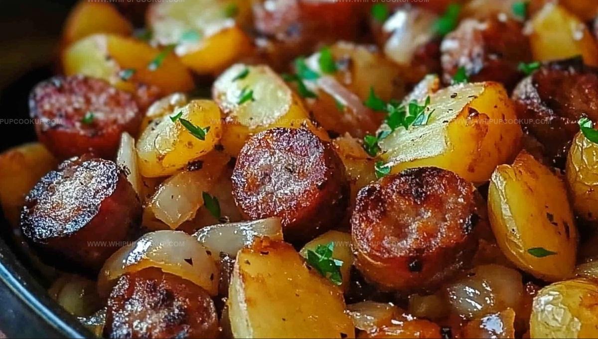 Fried Potatoes Onions And Smoked Polish Sausage Recipe