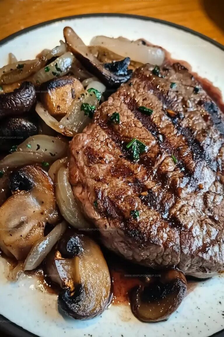 Steak with Sauteed Onions and Mushrooms Recipe