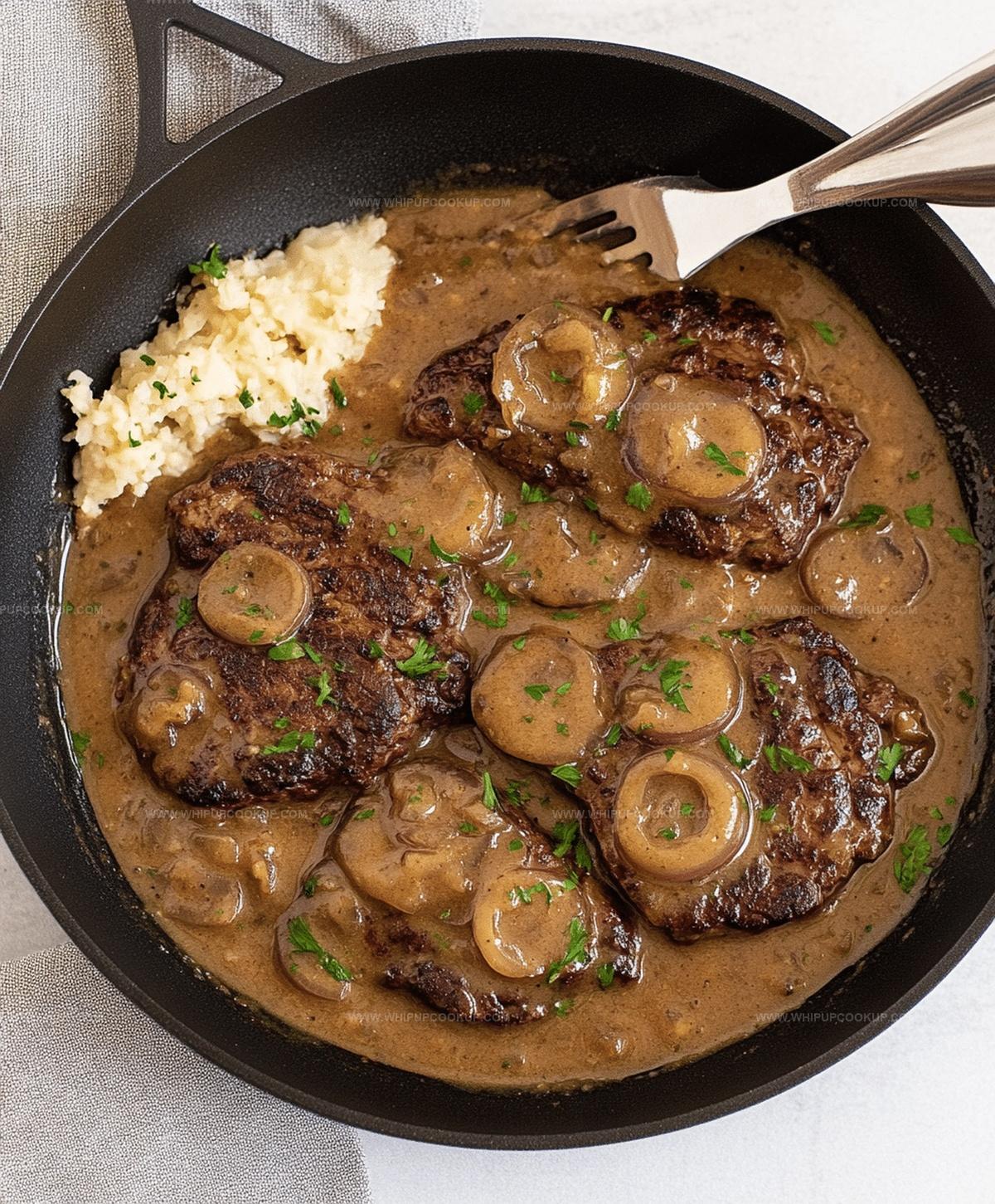 Onion Gravy Smothered Steak Recipe