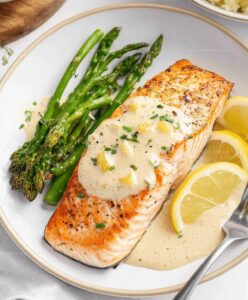 Baked Salmon With Lemon Butter Cream Sauce Recipe