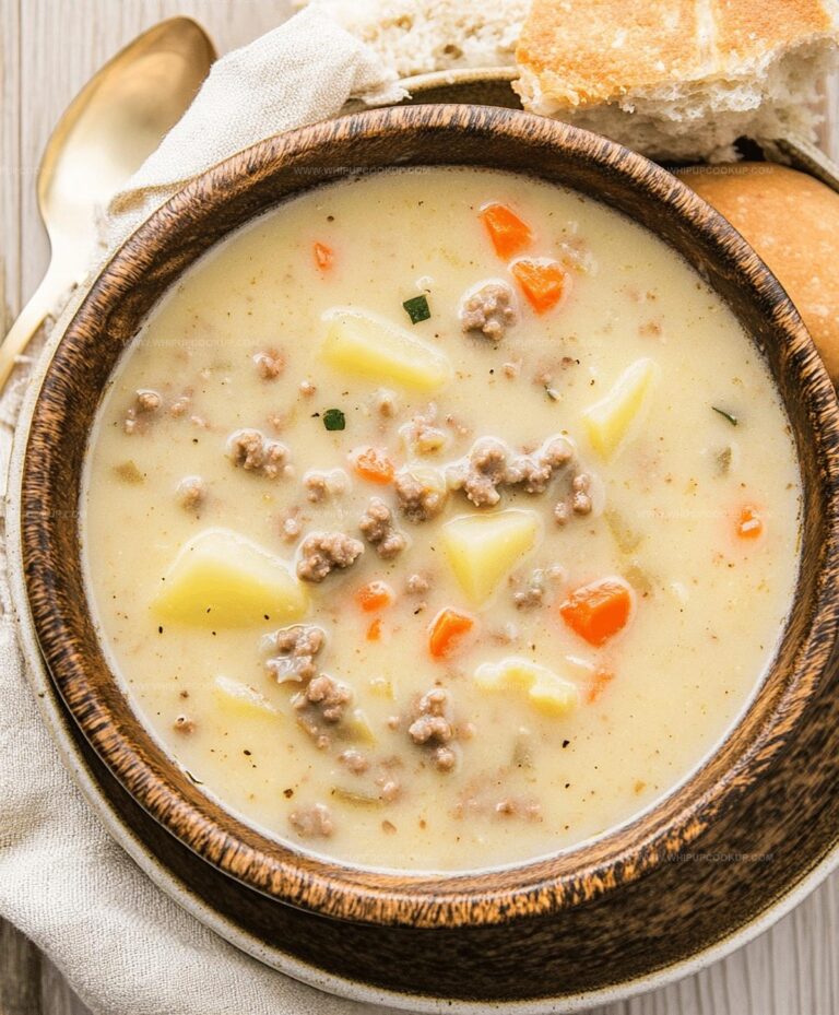 Creamy Potato & Hamburger Soup Recipe