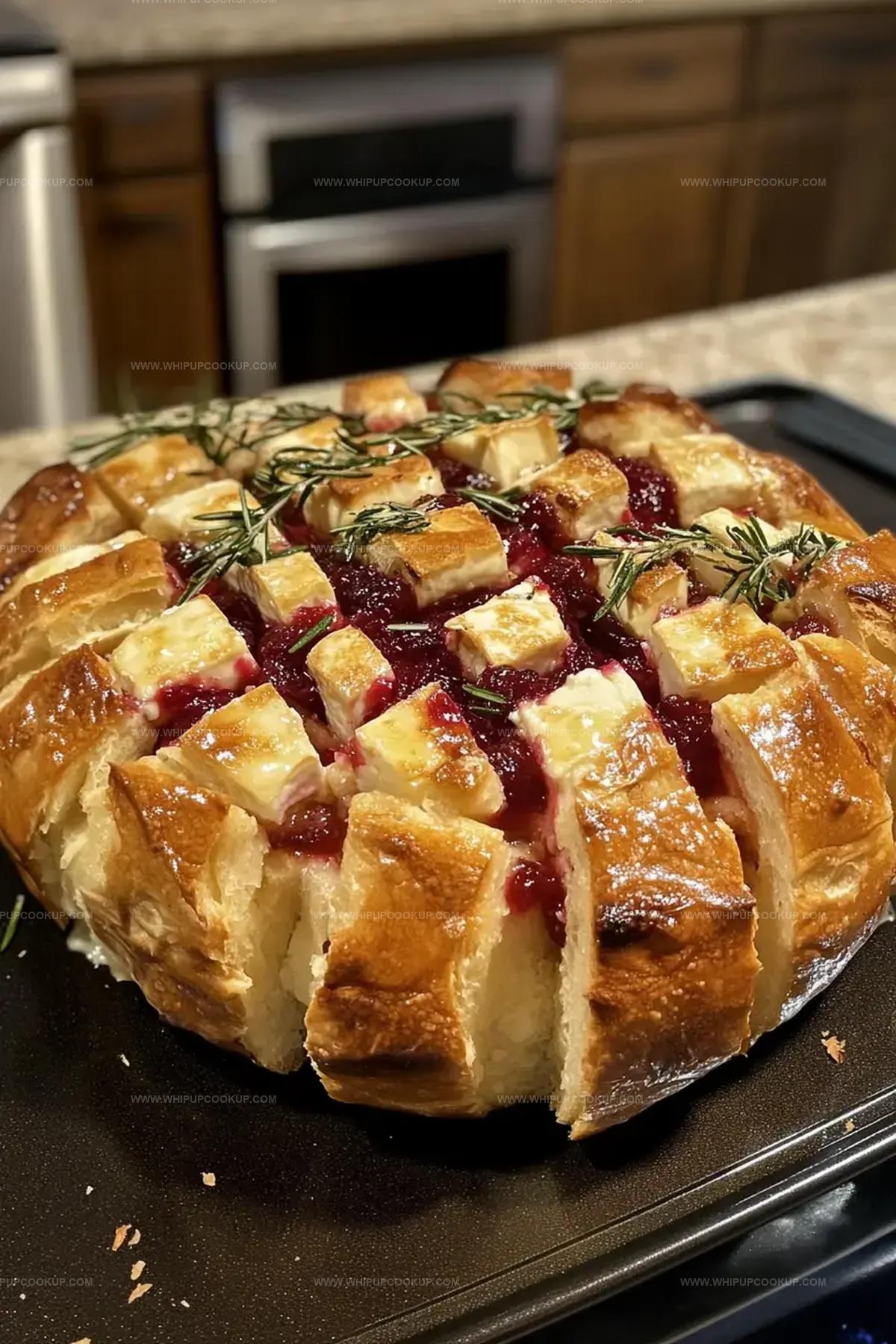 Cranberry Brie Sourdough Pull-Apart Bread Recipe