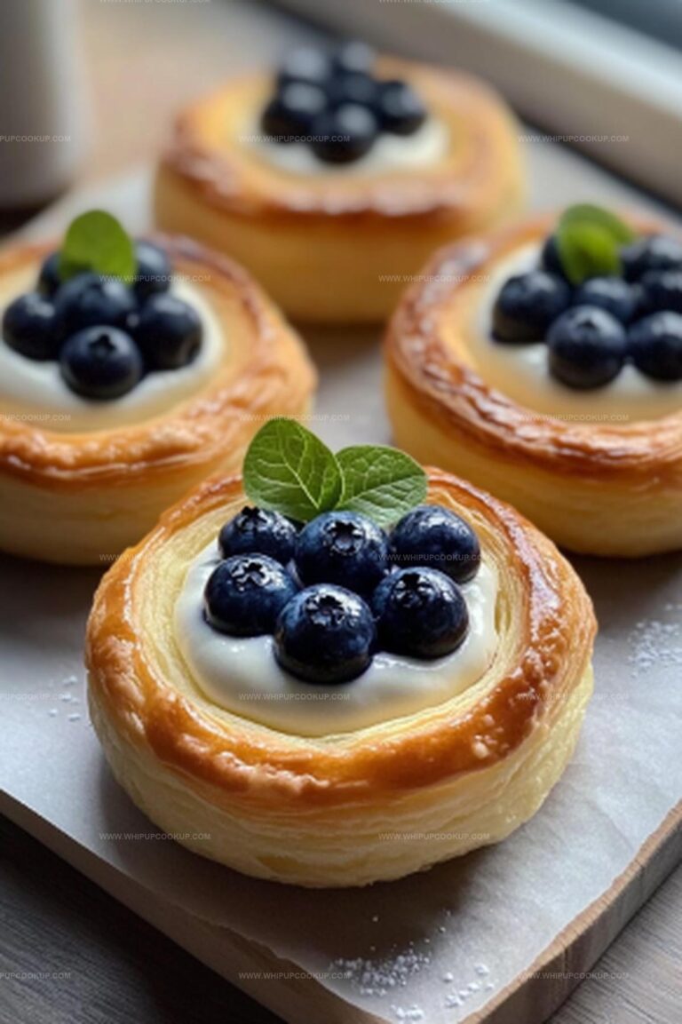 Blueberry Pastry Rings with Vanilla Cream Filling Recipe
